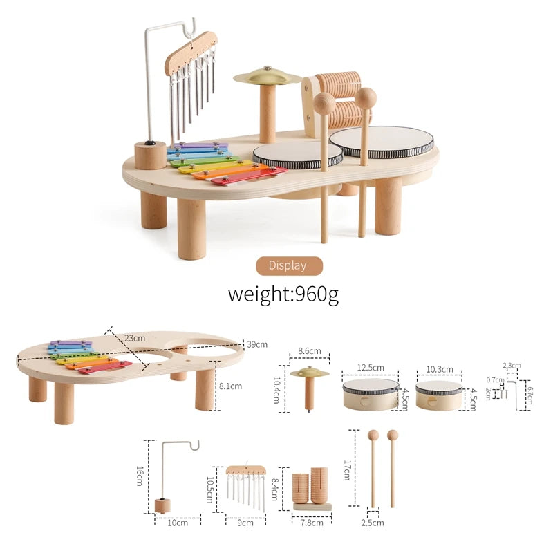 Baby Wooden Montessori Toys Bandstand Model Removable Set Mobile Drum Children Puzzle Learning Toys For Newborn Birthday Gift (Copy) - Your Baby Universe