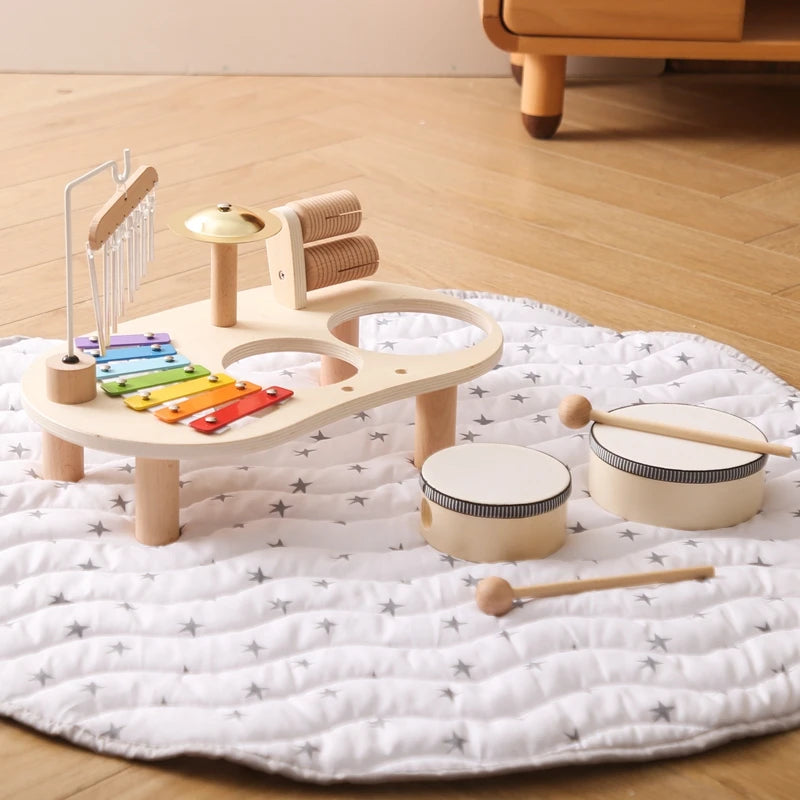 Baby Wooden Montessori Toys Bandstand Model Removable Set Mobile Drum Children Puzzle Learning Toys For Newborn Birthday Gift (Copy) - Your Baby Universe