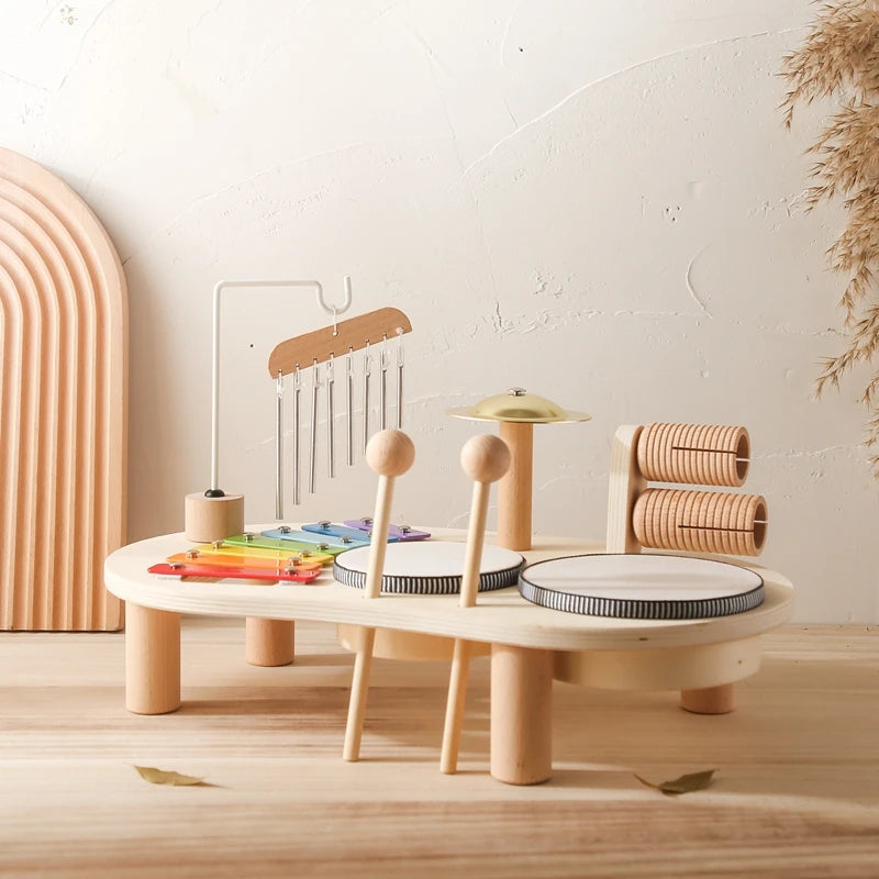 Baby Wooden Montessori Toys Bandstand Model Removable Set Mobile Drum Children Puzzle Learning Toys For Newborn Birthday Gift (Copy) - Your Baby Universe